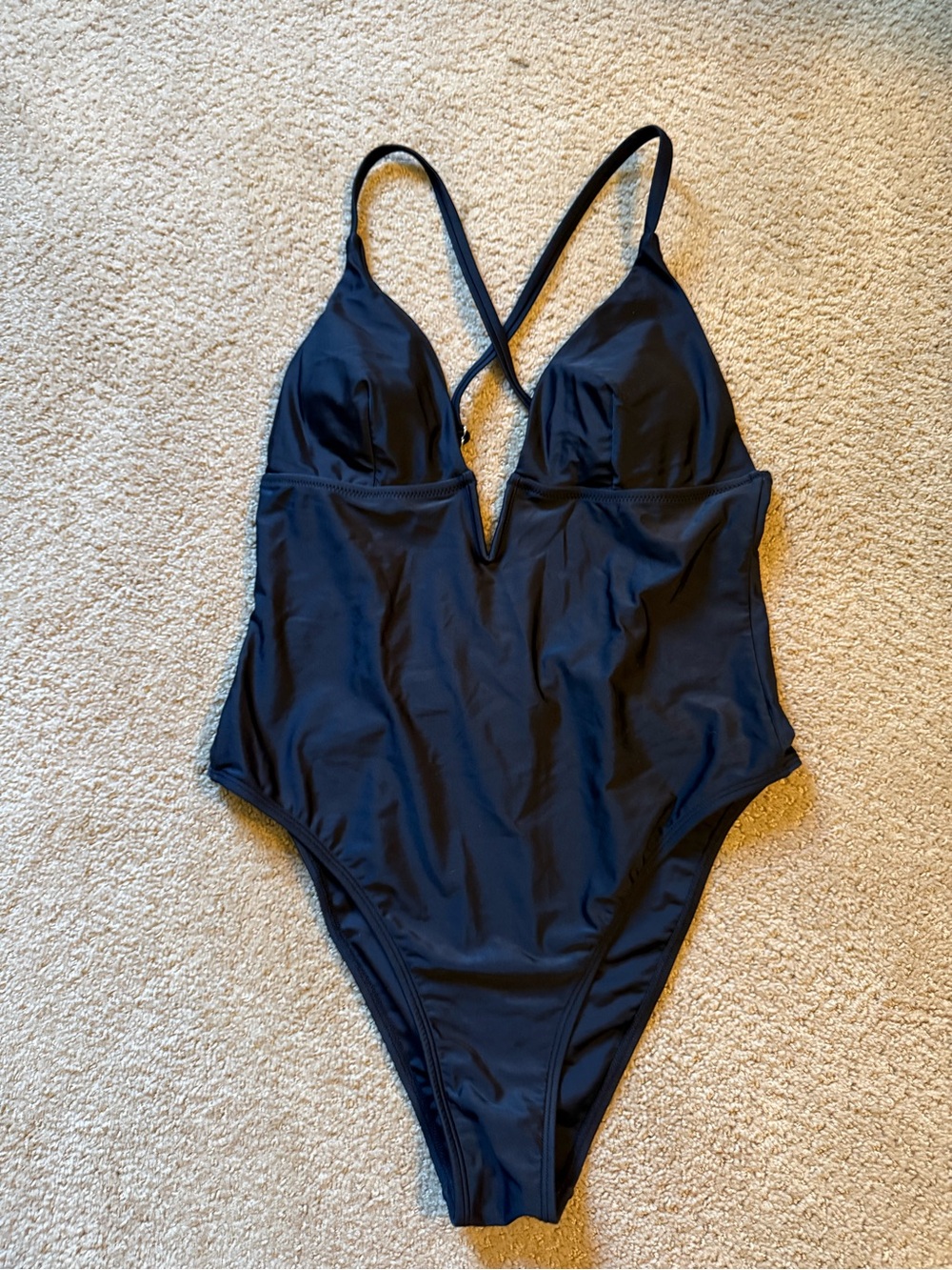 Cupshe Black One-Piece Swimsuit with Crisscross Back